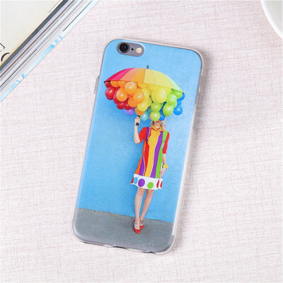 

Горячие Кофе красочный зонтик Мягкие TPU крышка для Apple IPhone 6 6s 7 8 плюс силиконовый Slim телефон чехол для iphone 5 5s se