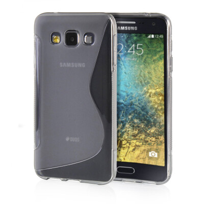 

MOONCASE S - Line Soft Flexible Silicone Gel TPU Skin Shell Back ЧЕХОЛ ДЛЯ Samsung Galaxy E5 / E500 Grey