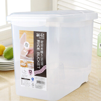 

Jingdong Supermarket Camellia rice barrels sealed rice noodle flour barrels 12kg to send the cup with the bottom pulley 2311
