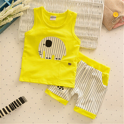 

Bamboo cotton baby cotton sleeveless vest shorts set boys&girls
