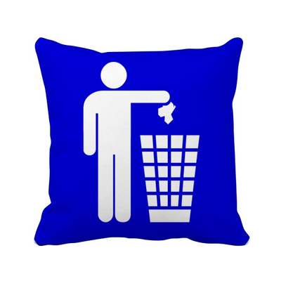 

Rubbish Blue Square Warning Mark Square Throw Pillow Insert Cushion Cover Home Sofa Decor Gift