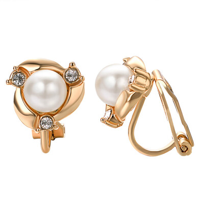 

Yoursfs Clip earring Ivory pearl Round Earrings no Pierced Clip on Earrings for girl