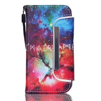 

мити моды печать практики пу бумажник кожаный чехол для iPhone 4s Flip покрытия сплит "2in1" 4 съемными с слот &)