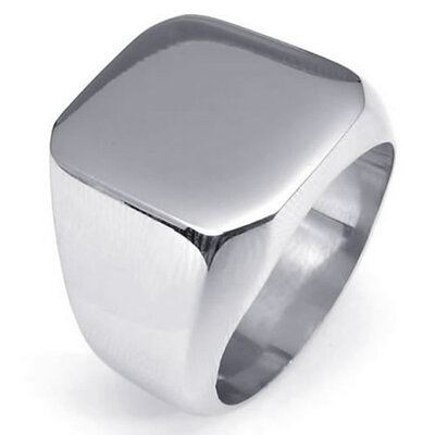 

Hpolw Polished Stainless Steel Marked by exquisite simplicity silver Band Biker Mens Quality guarantee fashionable in design
