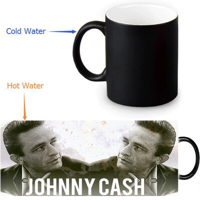 

Johnny Cash Morphing Mug Color Change Tea Cup Magic Milk Coffee Mug
