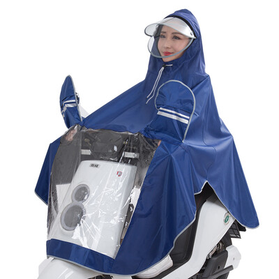 

Yuhang YUHANG outdoor riding adult electric battery motorcycle single raincoat men&women single poncho big hat with mask 3XL