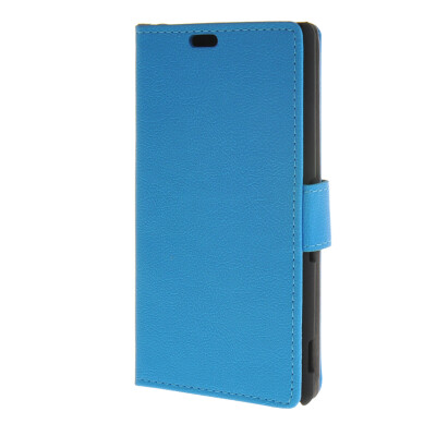 

MOONCASE Simple Leather Flip Wallet Case Card Slot Stand Back Cover for Sony Xperia M4 AQUA Blue