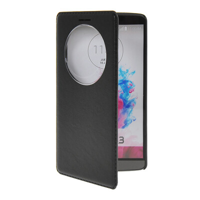 

MOONCASE View Window Leather Side Flip Pouch Stand Shell Back ЧЕХОЛ ДЛЯ LG G3 Black