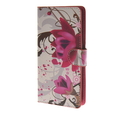 

MOONCASE Flower style Leather Side Flip Wallet Card Slot Stand Pouch чехол для Wiko Ridge 4G a03