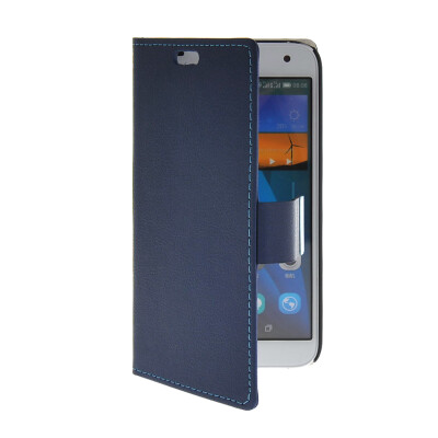 

MOONCASE Slim Leather Side Flip Wallet Card Slot Pouch with Kickstand Shell Back Case Cover for Huawei Ascend G7 Blue