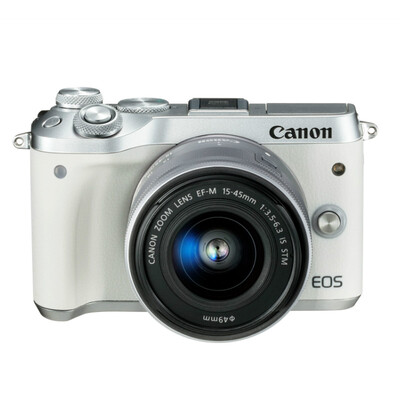 

Canon EOS M6 (15-45 белый комплект) (24-миллиметровый сенсорный ЖК-дисплей с полным пикселом с двухъядерным фокусом)