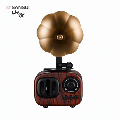 

Пейзаж (SANSUI) T31 Bluetooth-динамик Мини-стерео портативный беспроводной громкоговоритель Ретро-телефонная карта Малый звук Глубокое дерево