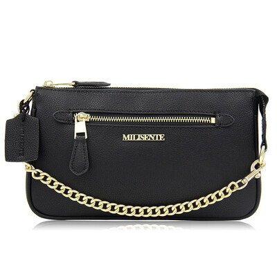 

Milisente 2018 New Women handbag Chain Genuine Leather Bag Fashion Crossbody Shoulder Bags Orange