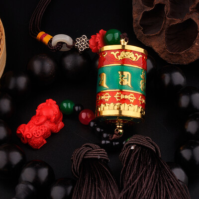 

Snowland impression car pendant car accessories Detian Buddhist alloy prayer wheel rearview mirror prayer wheel pendant