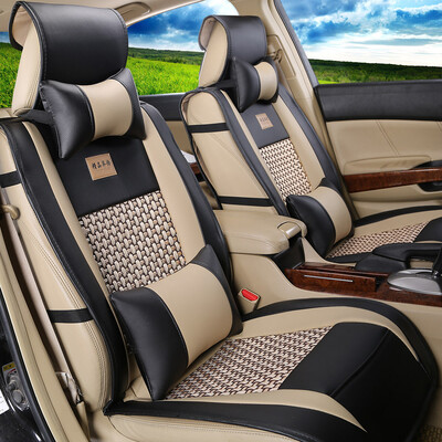 

Universal Car Seat Covers Leather&Ice Silk Auto Cushion Set for Ford Focus Fiesta Volkswagen Polo Tiguan Easy Cleaning Cool