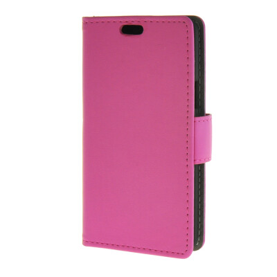 

MOONCASE Vivid colors Leather Wallet Card Slot Bracket Back Case Cover for LG Joy H220 Hotpink