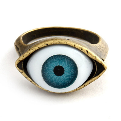 

Antique Punk Blue Eyeball Cocktail Journey Ring Jewellery Stylish WAB