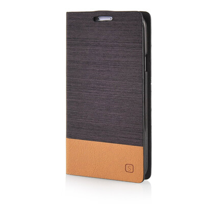 

MOONCASE Canvas Design Leather Side Flip Wallet Pouch Stand Shell Back Case Cover for Samsung Galaxy S5 Coffee
