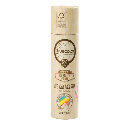 

TRUECOLOR 24 color positive posture triangle pole wood color pencil color lead color fill color pen painting color pen 1 barrel CPL7151