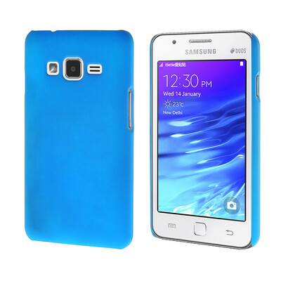 

MOONCASE Hard Rubberized Rubber Shell Back Protective Case Cover for Samsung Galaxy Z1 Z130H Azure