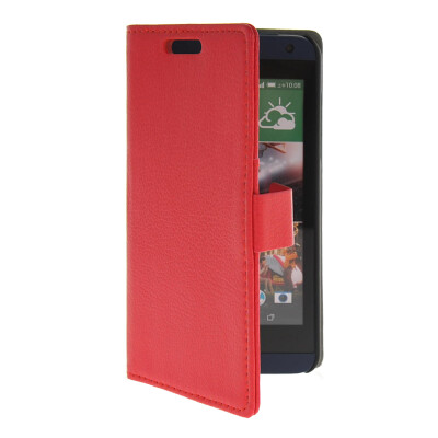 

MOONCASE Slim Leather Flip Wallet Card Pouch with Kickstand Shell Back ЧЕХОЛ ДЛЯ HTC Desire 610 Red