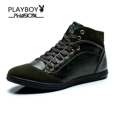 

PLAYBOY brand,Higt-top winter,Korean style sneakers with velvet,Retro England,Warm cotton boots,Men'shoes