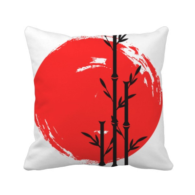 

Red Black Japan Abstract Brush Square Throw Pillow Insert Cushion Cover Home Sofa Decor Gift