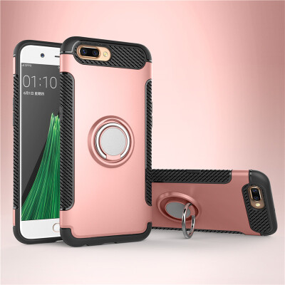 

OPPO R11R11S Armor Car Magnetic Suction Ring Bracket Silicon TPU Hard PC Phone Case