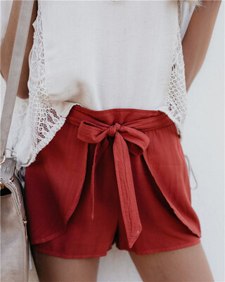 

Womens Summery Tie-Front Shorts
