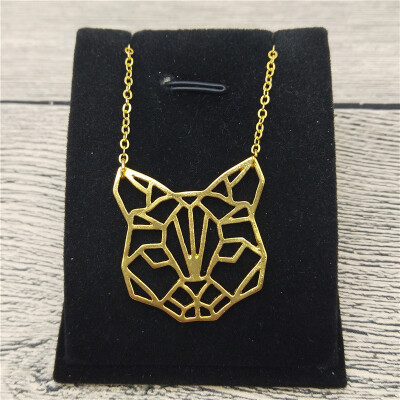 

New Origami Cat Necklace Trendy Style Origami Cat Pendant Necklace Women Fashion Origami Cat Jewellery