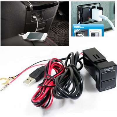 

Dual USB Charger Audio Port Interface for Toyota/Scion Cars Switch Hole
