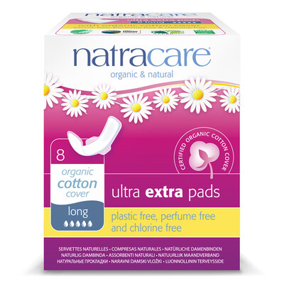 

Natracare Natracare British natural cotton sanitary napkins double security wing plus night type 8 310mm