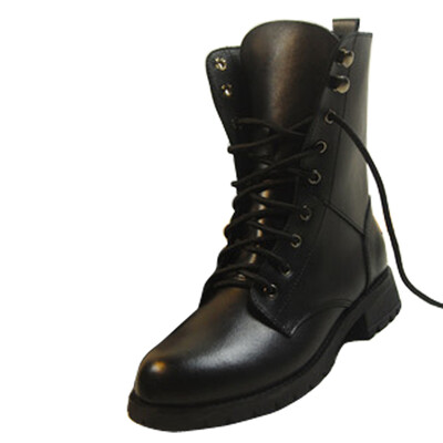 

Women Fashion Lace-up Ankle Military Boots Army Combat Black Shoes