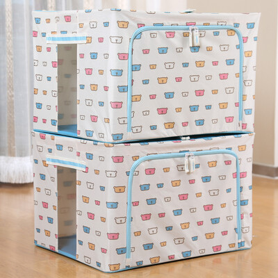 

ShengNiShangPin Visual Oxford cloth storage box quilt clothes toy storage box 88 liters 2 Pack high-end boutique series stay cute bear