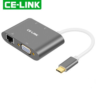 

CE-LINK Type-C to HDMI4K HD network card converter USB-C docking station with RJ45 network port data cable adapter Apple MacBook hub 4177