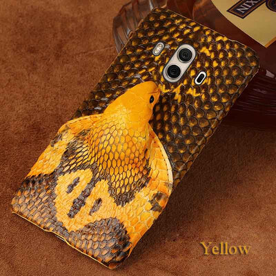

Genuine Leather Phone Case For HUAWEI Mate 10 Case Snake Head Rear cover For P10 P20 Pro Back Cover