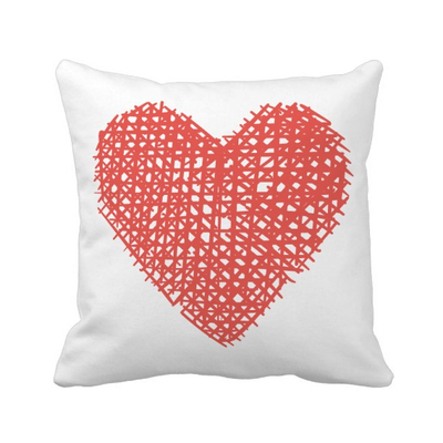 

Pink Heart Graffiti Sketch Valentines Day Square Throw Pillow Insert Cushion Cover Home Sofa Decor Gift