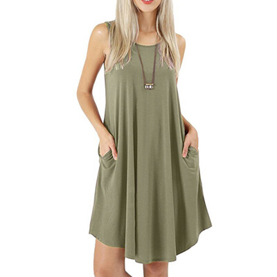 

Try Everything Women Cotton Summer Dress 2018 Tank Midi Dress Women Draped O Neck Black Loose Casual Dress Summer Plus Size