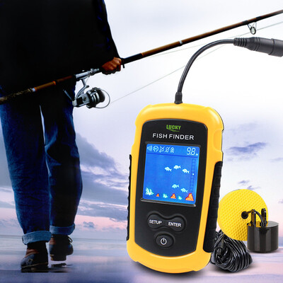 

Lucky Fish Finders Alarm 100M Портативный сонар Проводной ЖК-дисплей Глубина рыбы Finder Эхолот Электронная рыболовная снасть FFC1108-1