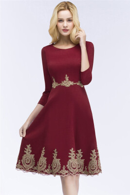 

Burgundy Short Lace Evening Dress Homecoming Dresses Cocktail Party Evening Gown Bridesmaid Gown