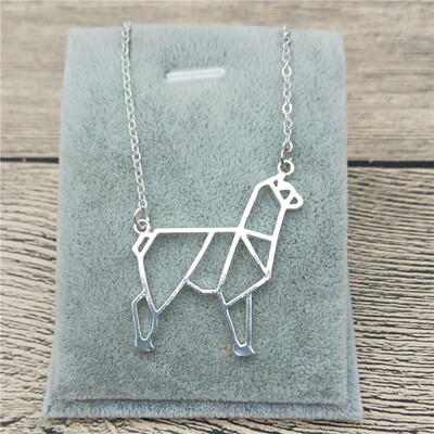 

New Origami Alpaca Necklace Origami Alpaca Charm Female&Male Gift Necklace Fashion Women Jewellery Geometric Jewellery
