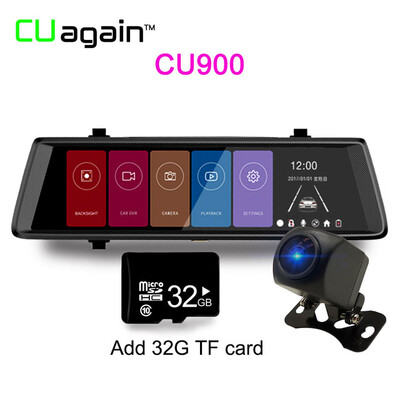 

CU900 DVR 10 Full Mirror Touch Car Camera Зеркало заднего вида с камерой DVR 1: 1 Split View Зеркало заднего вида
