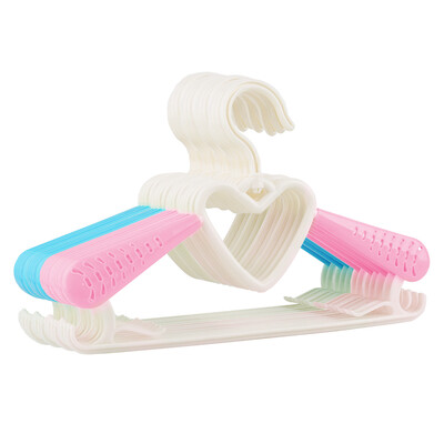 

qianyue plastic thickening anti-slip wet&dry dual-use heart-shaped seamless hanger retractable children adult windproof drying rack mixed color 10 Pack