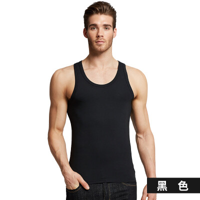 

Kangshu DaiShu mens round neck vest fitness tight sports casual Slim bottoming sweat vest black