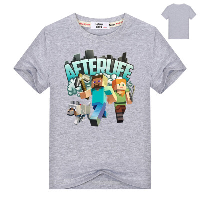 

Minecraft Alex & Friends Girls Boys t Shirt 3-13 Kids Video Game Tee 2018 Summer New Run Away Приключения Топы Детская одежда