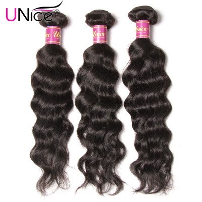 

UNice Hair Brazilian Virgin Hair Weaving Natural Wave Human Hair Bundles Remy Hair Extension 8-26 inches