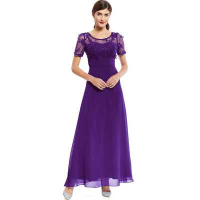 

CAZDZY Scoop Neck Short Sleeves A-Line Mother Of The Bride Dress