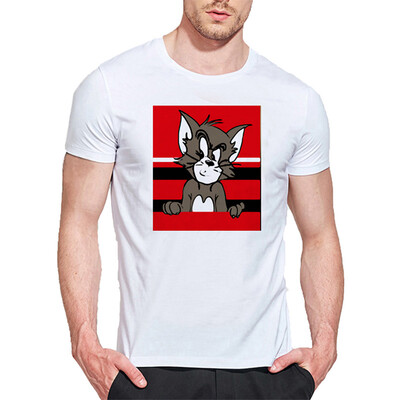 

Mens O Round Neck Casual Short Sleeves Fashion Cotton T-Shirts Animal Picture Digital Print
