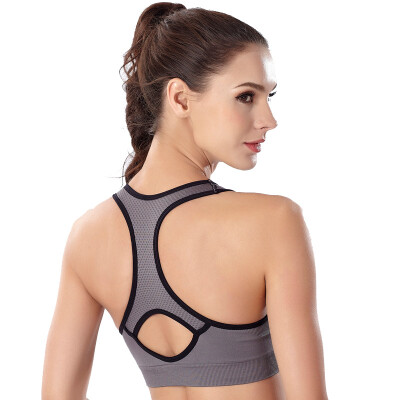 

Arctic cashmere sports bra shockproof running anti-emptying vest girls underwear gather no steel bra bra yoga sleep scarred 7804 high cold ash L