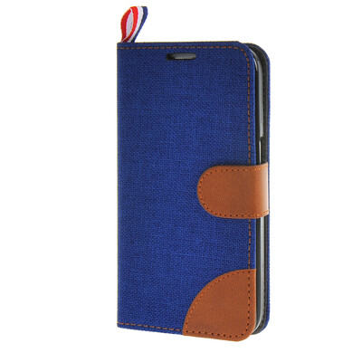 

MOONCASE Denim Style Flip Wallet Card Pouch Bracket Back чехол для Cover Samsung Galaxy Core Prime G360 / Prevail LTE синий